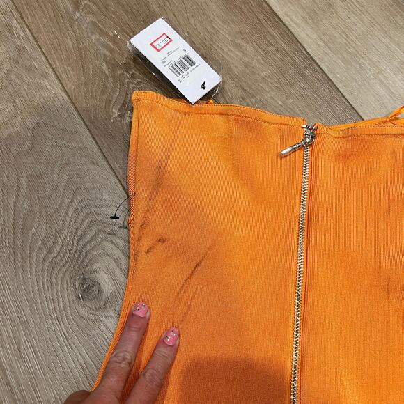 GUESS Women's Kismet Mirage Strapless Minidress Size S In Sun Stone - Picture 12 of 15